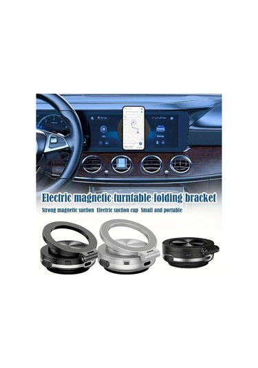 Gateesat Siyah 360 Derece Donen Manyetik Araba Telefon Tutucu Vakumlu Guclu Mıknatıs İphone Android