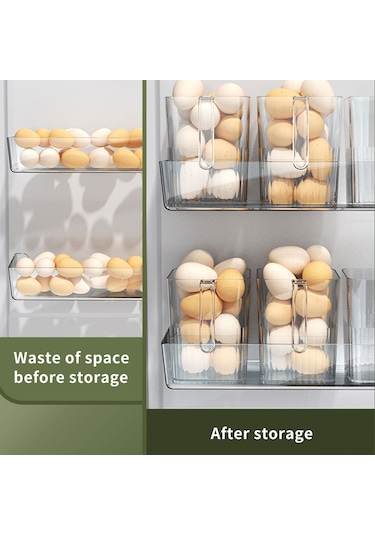 Geeroyoo Buzdolabı Kapısı İçin Şeffaf Pet Saklama Kutusu - Yeşil, Gıda Organizatörü Ve Eğimli Tasarım Yeşil