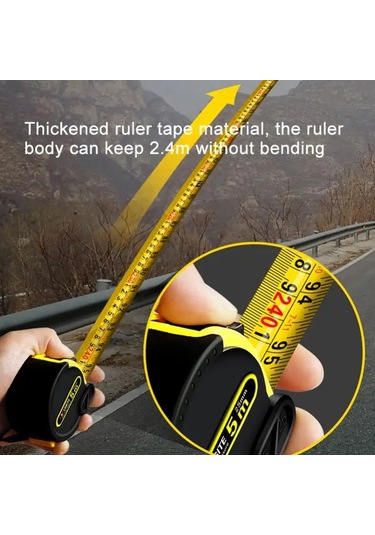 5m 25mm Çelik Mezura Geri Çekilebilir 3m 5m 7.5m 10 Metre Kalınlaşmış Kendinden Kilitlemeli Ağaç İşleme Aleti Hassas Şeffaf Metrik Bant Cetveli