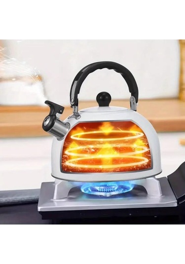 Valkyrie 3l Paslanmaz Çelik Düdüklü Kettle Su Isıtıcısı Çaydanlık Islıklı Demlik Beyaz