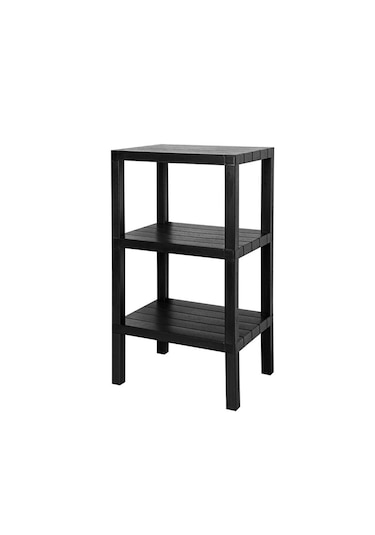 3 Raflı Dikey Raf Düzenleyici Plastik Raf Ünitesi Siyah, Kitaplık Siyah