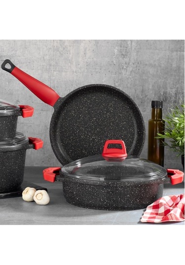 Gülsan 7 Parça Granit Alüminyum Döküm Tencere Seti