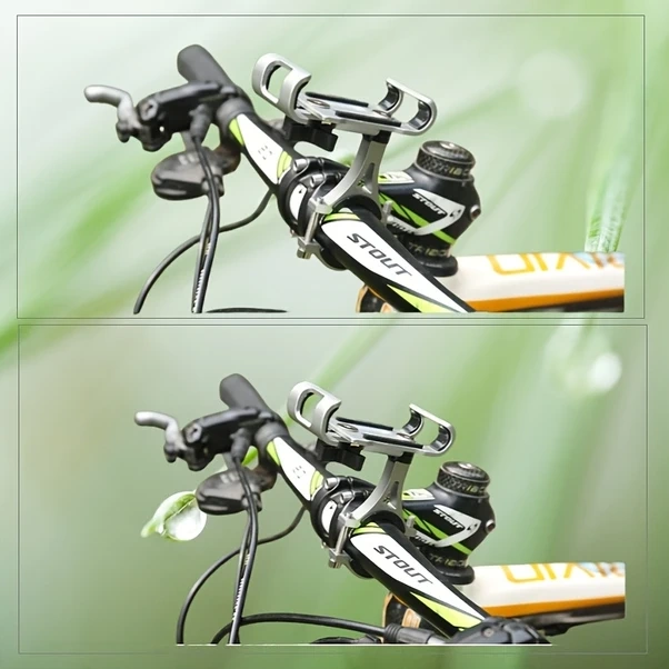 Hightower Alüminyum Alaşım Bisiklet Telefon Tutucu 4 Vidalı Ayarlanabilir Kelepçe Motosiklet Scooter Araç Gümüş Gri