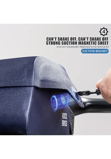 Willowhaven 1pc Royal Blue Rock Bros Manyetik Bisiklet Üst Boru Çantası Ayarlanabilir Kayış Dayanıklı Polyester Ahşap