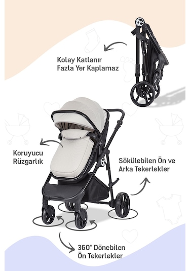 Bc 305 - Zeta Travel Sistem Bebek Arabası Gri