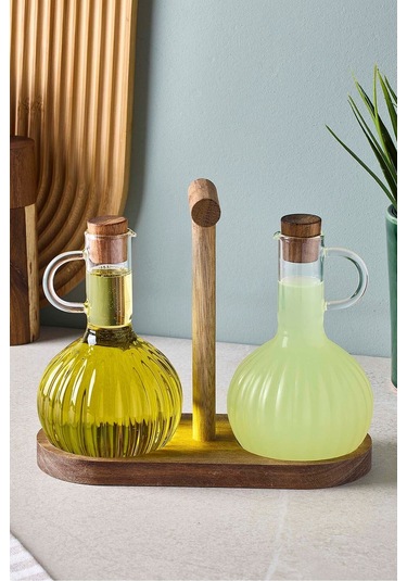 Ralf 2'li 350 Ml Akasya Standlı Yağdanlık-sirkelik Seffaf Şeffaf