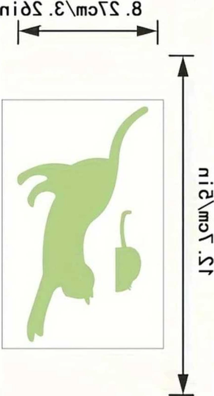 Trendooze Yeşil Aydınlatmalı Sevimli Kedi Duvar Dekoru - Ev Dekorasyonu Diğer