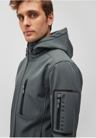 Mavi - Kapüşonlu Yeşil Ceket 0110264-71598 Yeşil