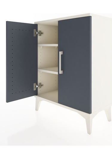 Arges Komodin 2 Raflı 2 Kapaklı 60x30x80 Aytaşı-antrasit Aytaşı