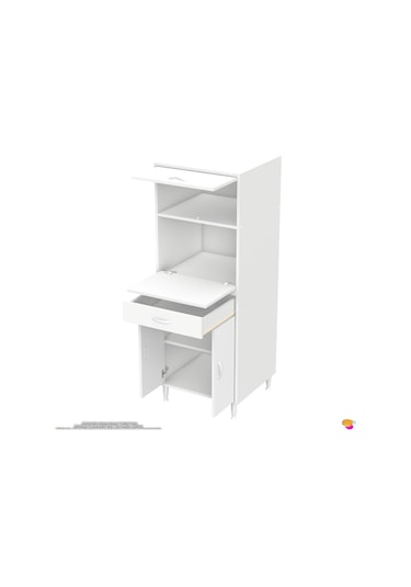 Modilayn Oslo Fırın Mikrodalga Dolabı. 60x162.4x56 Cm, 1 Çekmece, 4 Kapak. Mutfağınıza Yer Açın Beyaz