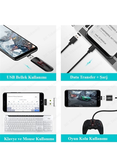 Mini OTG USB Type-C Erkek to USB Tip A Dişi Çevirici Adaptör
