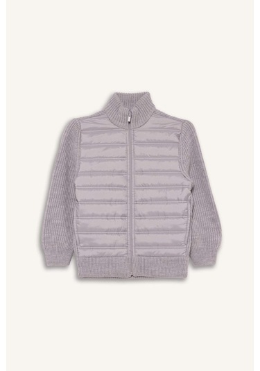 Defacto Erkek Çocuk Yarım Balıkçı Yaka Fermuarlı Triko Hırka C1765a825augr400 Gri