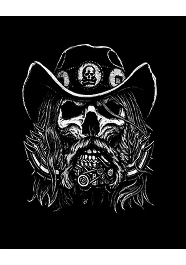 Motörhead Lemmy Kilmister Skull Portre Büyük Sırt Patch Yama Siyah