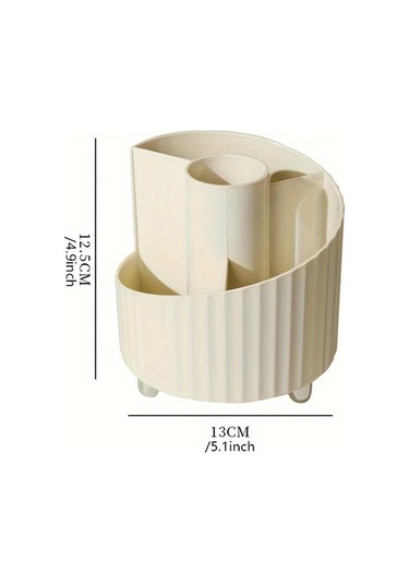 Hightower Beyaz Döner Makyaj Fırçası Saklama Ünitesi, Ruj Ve Kozmetik Organizer Beyaz