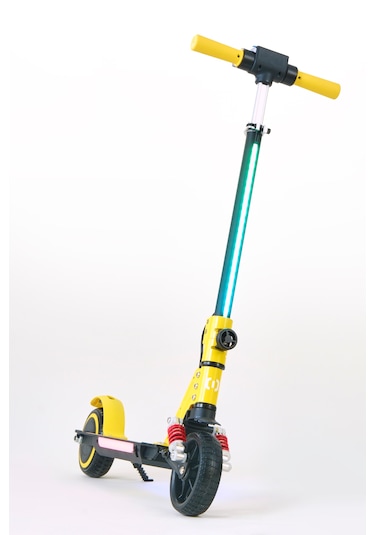 Elektrikli Çocuk Scooter 130w 3 Kademe Hız Ayarlanabilir Gidon Uzun Menzil Koruma Seti Hediye Sarı