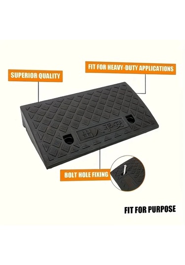 Willowhaven Taşınabilir Eşik Rampası Bj1654 Siyah Yaşlılar Engelliler Kaymaz Plastik Rampa