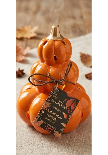Wellesley Manor Pumpkin Space Kokulu Dekoratif El Boyama Seramik Balkabağı .
