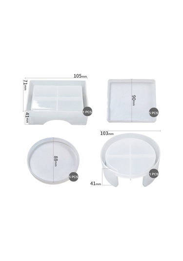 Sones Kendin Yap Kristal Epoksi Saklama Kutusu Silikon Kalıp, Özellikler: 12 Adet/set