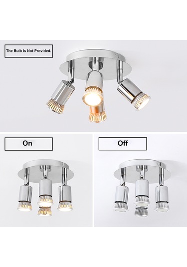 Yaozixa 4 Kafa Gu10 Tavan Spot Işığı - Açısı Ayarlanabilir - 85-265v Geniş Voltaj - Pencere Ve Duvar Aydınlatması - Ampul Yok Şeffaf