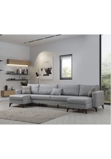 Kristal Dinlenme+2+dinlenme Köşe Takımı Açık Gri