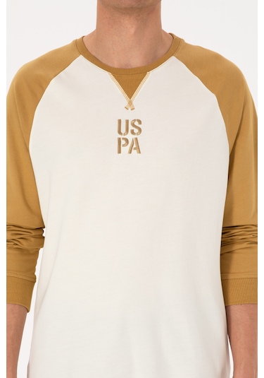 U.S. Polo Assn. Erkek Bisiklet Yaka Regular Fit Haki İnce Sweatshirt 50315420-VR151