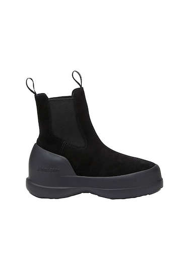 N001 Black Bot Erkek 80d2480050-n001 Moon Boot Luna Chelsea Suede Black Siyah