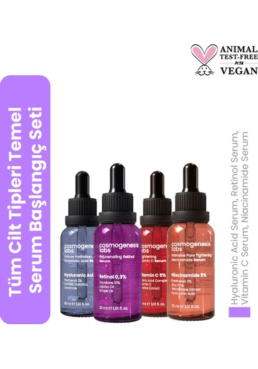 Cosmogenesis Labs Cosmogenesis Labs Tüm Cilt Tipleri Temel Serum Başlangıç Seti