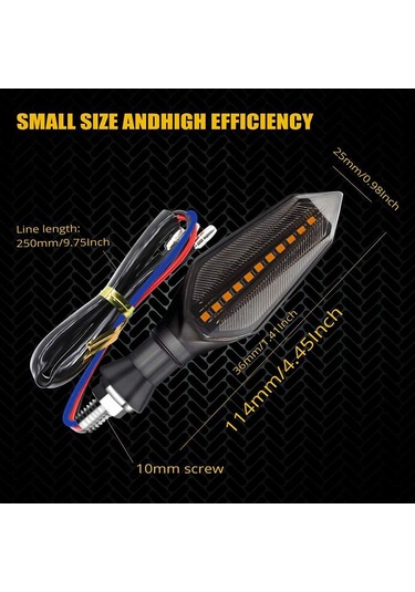 Adet 12v Evrensel Motosiklet Dönüş Sinyal Lambası Sinyal Lambası Amber Işıkları Çift Renkli 17 Led Mavi Amber Lamba