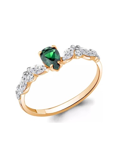 Aquamarıne Zümrütlü 925 Ayar Gümüş Yüzük Altın Kaplama 257962107 Altın