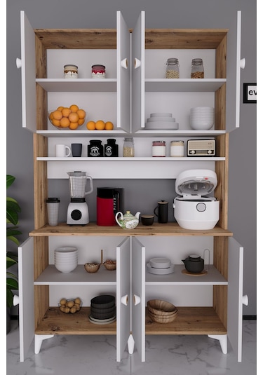 Urla Kahve Köşesi Çok Amaçlı Mutfak Kiler Erzak Dolabı Atlantik Çam Atlantik Çam