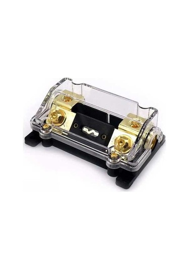 Fortunelane Araba Stereo Amplifikatör Subwoofer Sigorta Astarı 0/4 Gösterge Sline Anl Sigorta Tutucu Altın Seri + 200a Anl Sigort