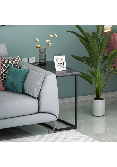 Narin Yan Sehpa, Metal Ayaklı Yan Sehpa, Ev-ofis - Antrasit/siyah Antrasit/siyah