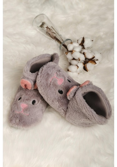 Zola Tavşan Desenli Kadın Panduf