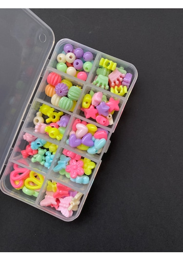 Kutulu Kum Boncuklu Takı Yapma Seti Kolye Bileklik Halhal Telefon