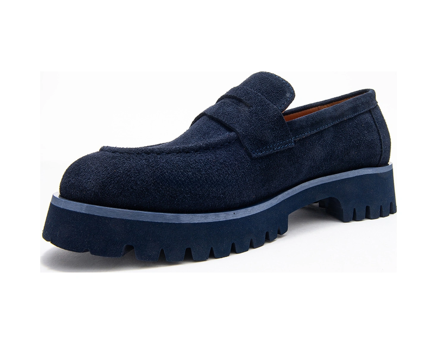 Vıonel Lacivert Süet Hakiki Deri Kadın Loafer Ayakkabı Lacivert