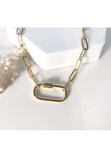 Paslanmaz Çelik Temel Canlı Zincir Kolye Fırın Vakum Elektrokaplama Çok Yönlü Bayan Kolyesi Altın