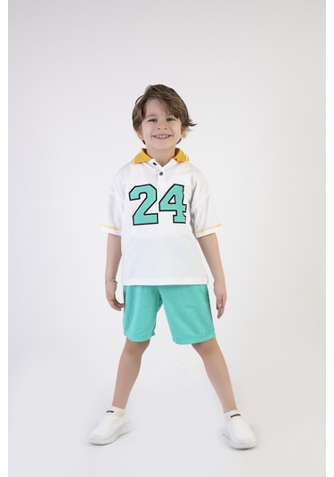 Erkek Çocuk Yakalı Gabardin Şortlu 2'li Takım 001