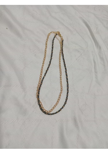 Modern Çift Kolye Koyu Yeşil