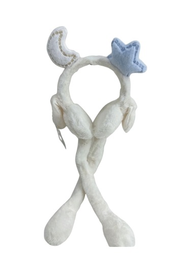 Recos Çocuk Peluş Figürlü Oynar Kulaklı Hareketli Sesli Kışlık Kulaklık Rcs.ay.ekr.2025 Ekru