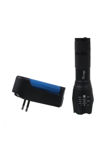 Watton Wt-023 En Güçlü Şarjlı El Fener Siyah