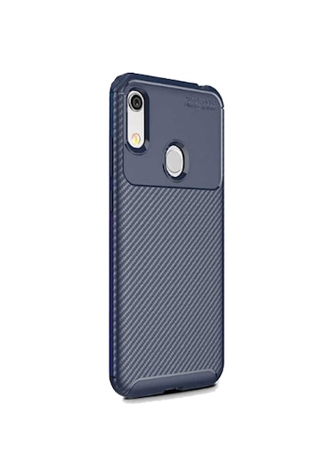 Huawei Y6 2019 Karbon Desenli Negro Silikon Kılıf Lacivert