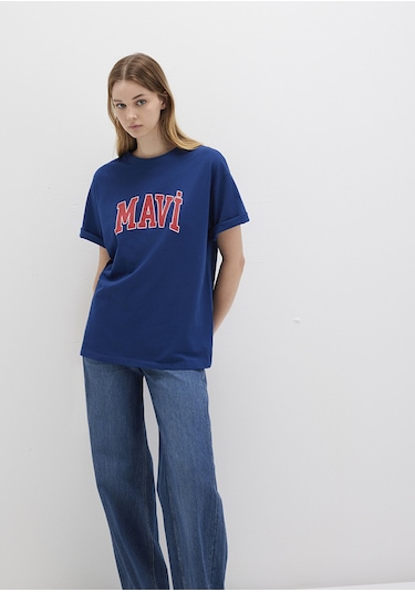 Mavi - Mavi Logo Baskılı Lacivert Tişört 1600843-82625 Lacivert