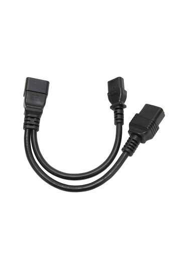 Springsun Iec320 C20'den C19+c13'e Y Tipi Güzergah Çevirici, 1 Giriş 2 Çıkışlı Pvc Kablolu Güç Adaptörü 0.32m