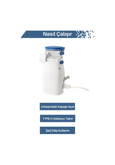 Acura Ac-4030 Şarjlı Mesh Nebulizatör Maske + Ağızlık