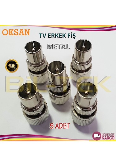 Oksan Metal Tv Erkek Fiş 5 Adet
