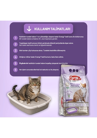Kedi Kumu Lavanta Kokulu 10 Lt - 2 Adet