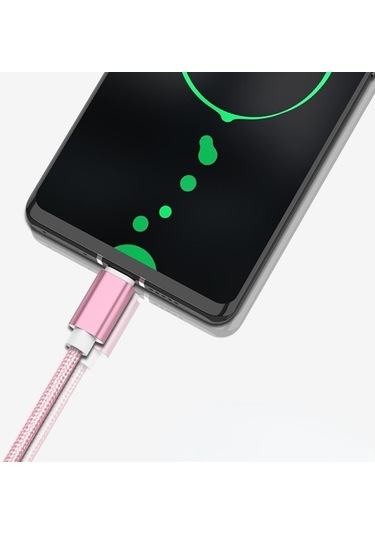 Jms Hızlı Şarj Mikro USB/ Tip-C Kablosu Mikro USB 0.25 M For İos Uyumlu Şarj Kablosu Altın