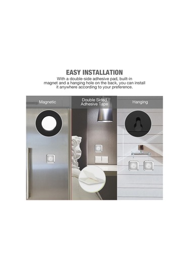 Cbtx Kare İnsan Kızılötesi Sensör Işığı Gece Lambası - Gümüş / Sıcak Işık Diğer