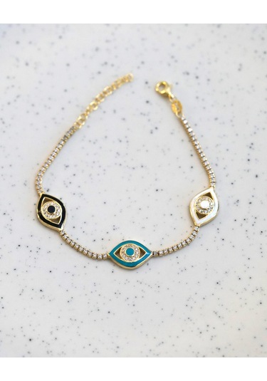 Birtekbana Renkli Mineli Göz Bileklik