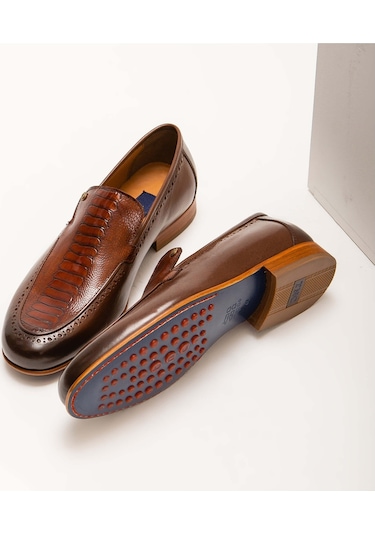 Tamer Tanca Erkek Hakiki Deri Taba Makosen Ayakkabı 477 48297 Erk Ayk Y22 Taba Bufalo/taba Deve Taba